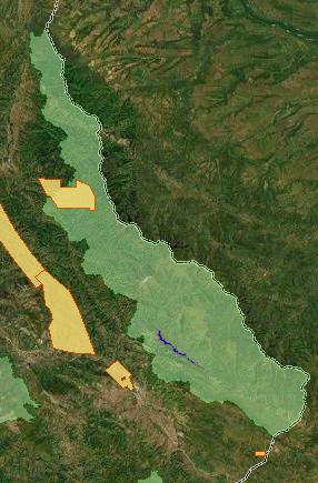 Nacionalni park Stara Planina: Zelenom bojom je obeležena teritorija parka, a žutom su označeni poligoni za istraživanje zaštićenih područja (Izvor: Birn.rs)